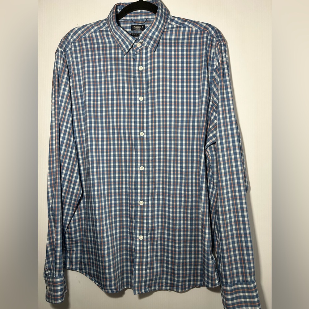 Faherty Movement Button Down Shirt large supima cotton mix